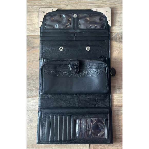 Brighton Black Crocodile embossed Wallet Clutch Vintage - Picture 4 of 13